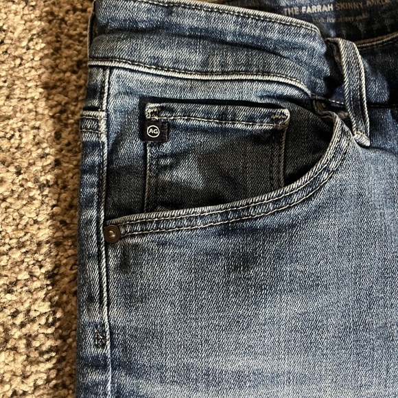 AG Adriano Goldschmied Women’s Blue The Farrah Skinny Ankle Cuff Slit Jeans 29 - Picture 3 of 16